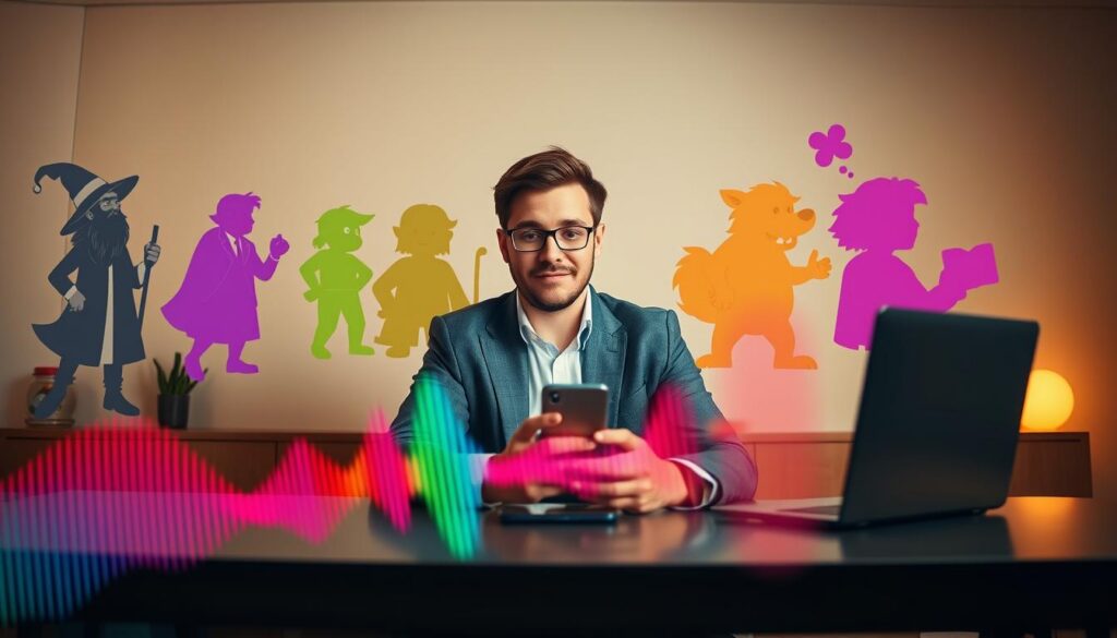 Transformando a voz em diferentes personagens Transformando a voz em diferentes personagens