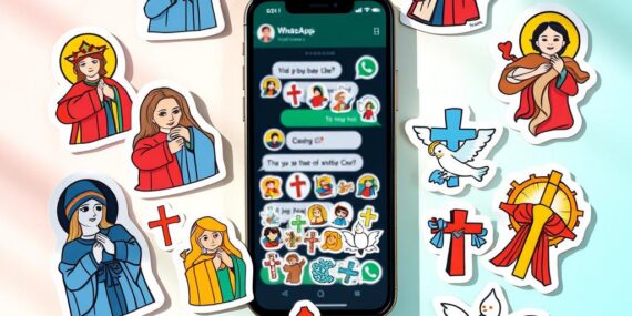 Aplicativo de figurinhas católicas para WhatsApp
